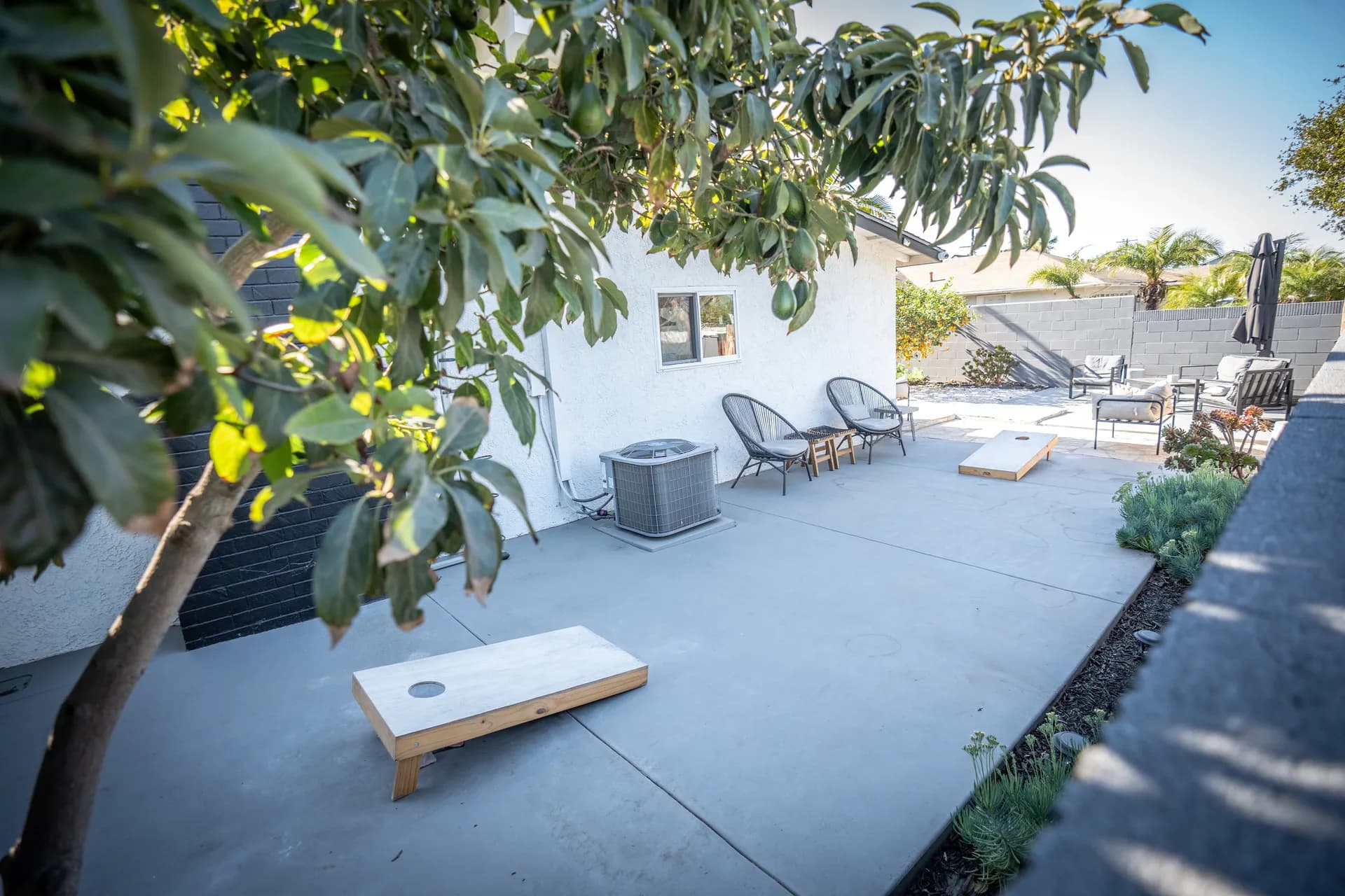 Outdoor seating area at a Surf City facility
