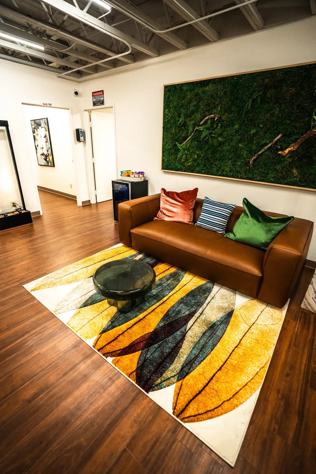 Seating area with a sofa and coffee table