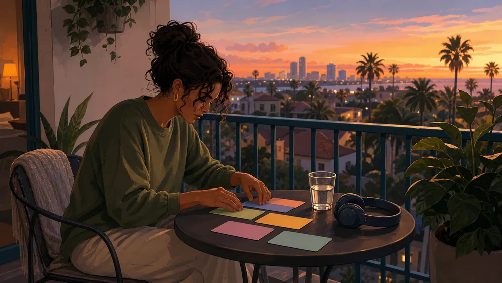 A quiet outdoor planning conversation about cannabis use and anxiety